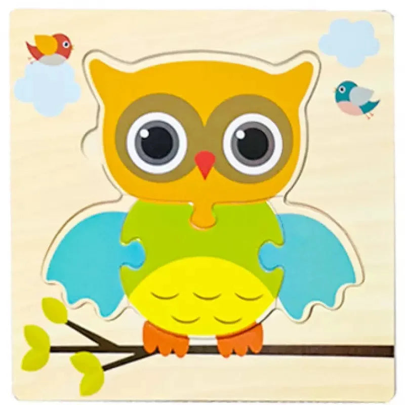 Wooden 3D Puzzles Tangram Shapes Learning Educational Cartoon Animal Intelligence Jigsaw Toys For Children Gift