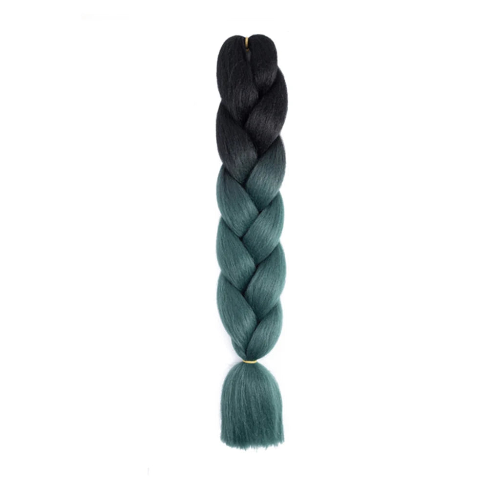 Jumbo Braids Extensions — 24" Synthetic Kanekalon Yaki Straight (Afro Ombre Piano Color)