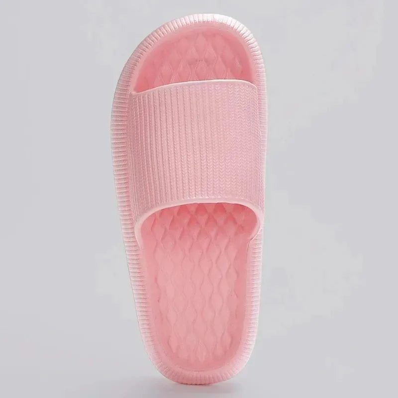 4cm Super Soft EVA Sole Non-slip Soft Cloud Slippers Women Comfy Eva Thick Platform Slides Woman Couple Bathroom Home Flip Flops