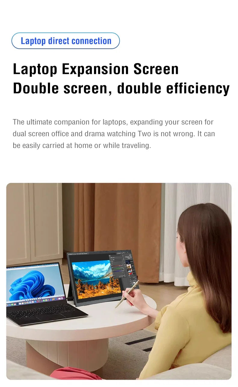 Anmite 10.5-Inch Portable Monitor 1280P HDR | 16:10 IPS Display