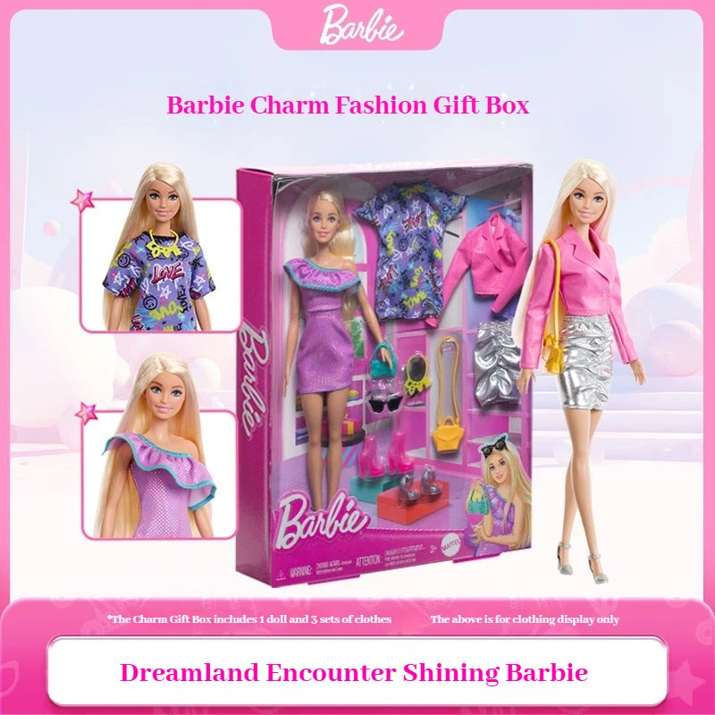 Barbie Glamorous Sparkling Wardrobe Gift Set | Fashion Doll with Outfits & Jewelry Accessories