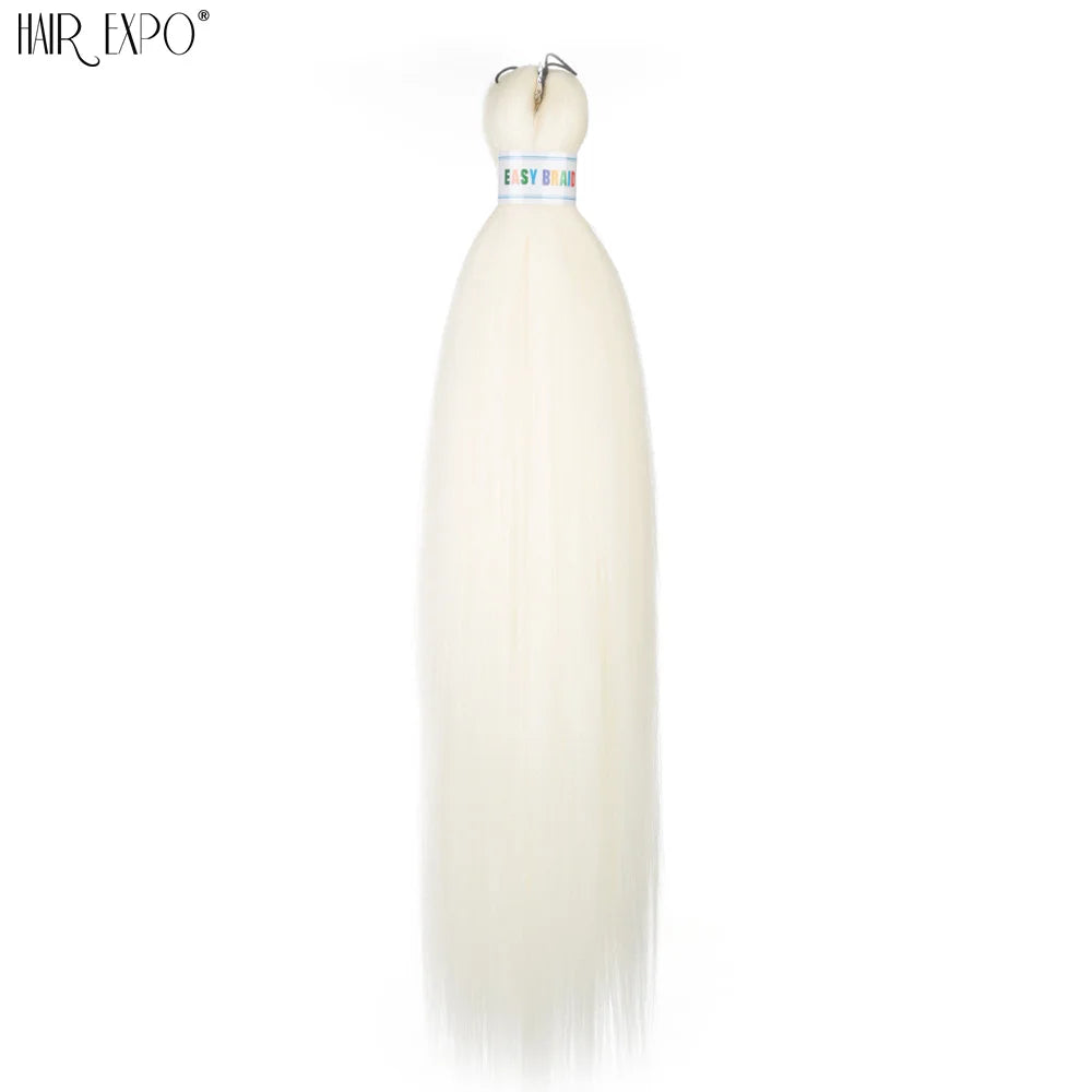 26Inch Easy Braids Hair Synthetic Colourful Pre Stretched Braiding Hair Extensions Jumbo Braids Ombre Yaki Long Straight Hair