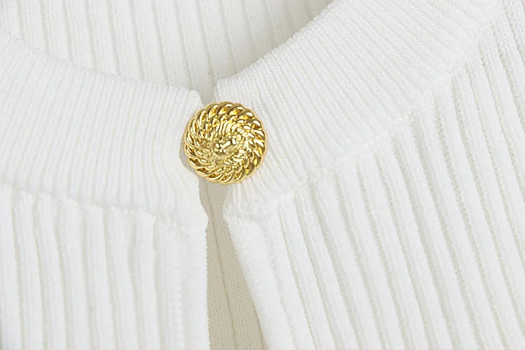 Ribbed Knitting A-line Short Dress Chic Elegant Slim Summer Dress 2025 Short Sleeve Round Neck Fashion New Dresses Vestidos