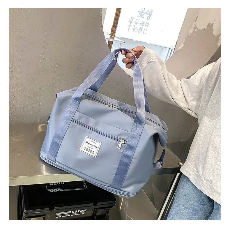 Large Capacity Expanding Double back Travel Bags Luggage Organizer Bag Handbag Waterproof Foldable Travel Clothes Storage Bag