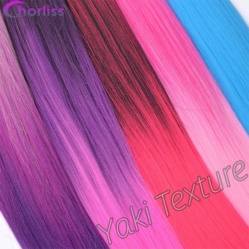 Chorliss Pre-Stretched Jumbo Braids — 24"/26" Synthetic Yaki Ombre (80–90 g, 105 Colors)