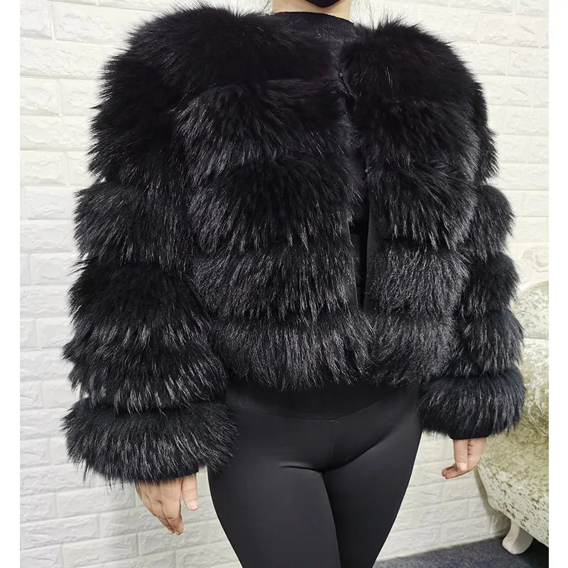 2025 MAOMAOKONG Natural Real Fox Fur Coat Women's Jackets Winter Furry Vest Luxury Beige Khaki Short Leather Female Clothing