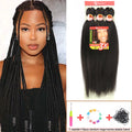 Braiding Hair Pre Stretched 26 Inch 3 Packs Yaki Braiding Hair For Braids Hot Water Setting Synthetic Crochet Hair Extensions