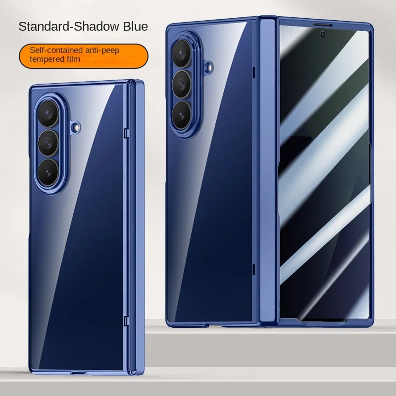 For Samsung Galaxy Z Fold 7 electroplated magnetic case with integrated tempered glass front film anti-fingerprint phone case