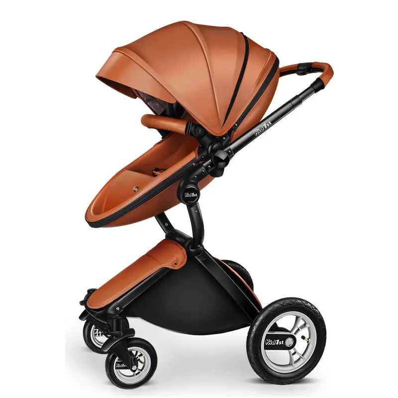 Luxury Baby Stroller Portable High Landscape Luxury Stroller Leather Stroller Travel Pram Pushchair trolley baby car carriage