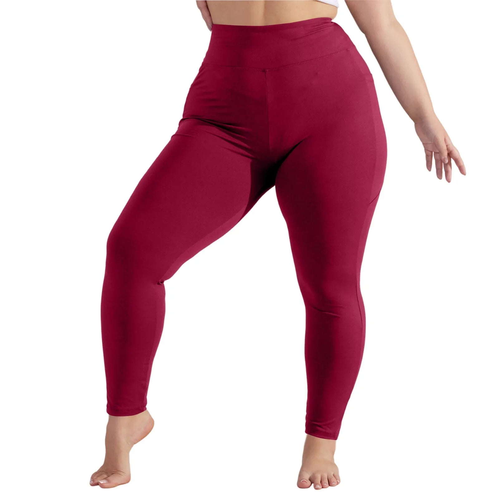 Plus Size Women’s High-Waisted Yoga Pants with Pockets – Hip Lift Athletic Leggings