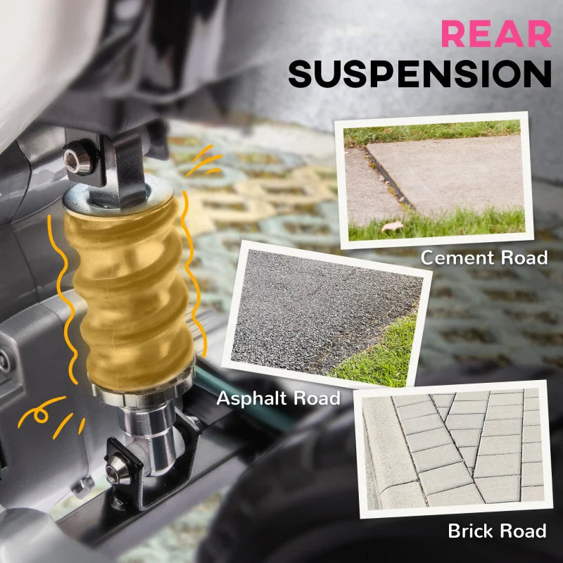 Qaba 12V Kids Electric Dirt Bike | ASTM & CPSIA Certified Ride-On Motorcycle with Music, Shock Absorbers & Training Wheels