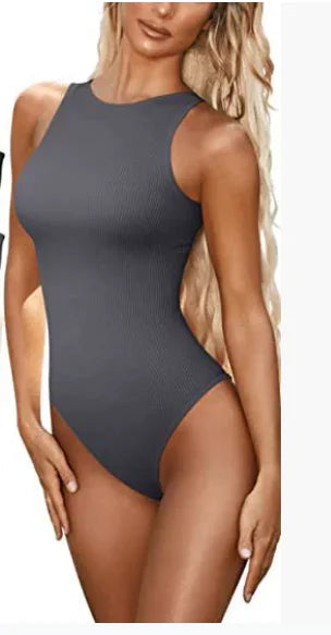 Ribbed Sleeveless Bodysuit (Tummy Control)