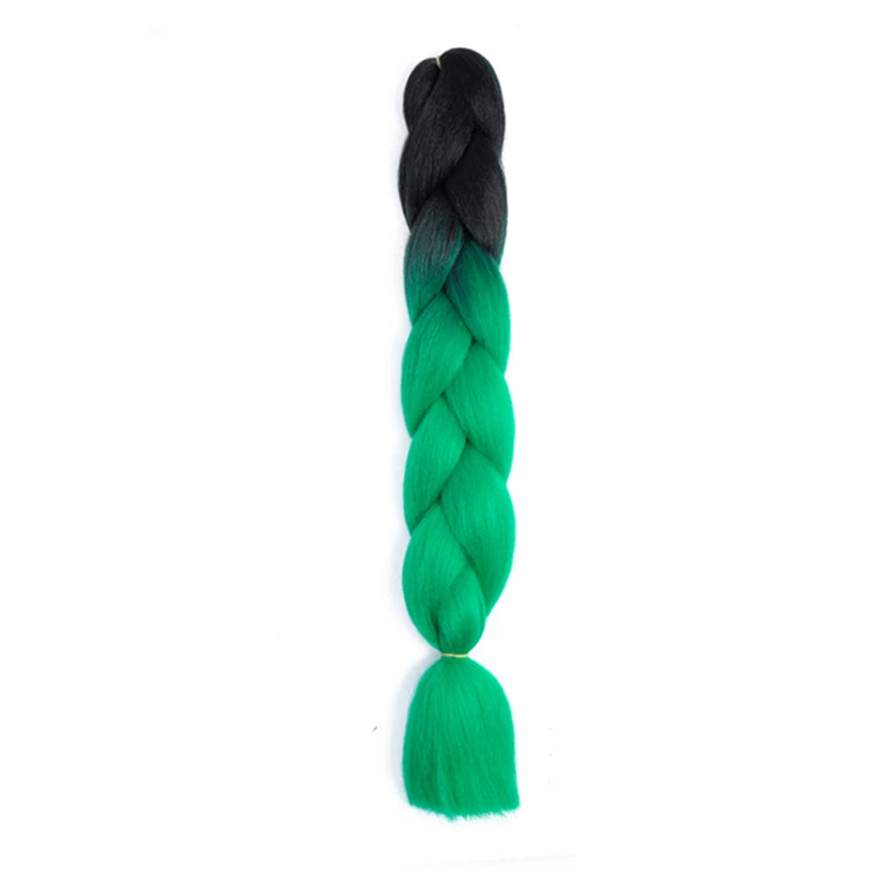 Jumbo Braids Extensions — 24" Synthetic Kanekalon Yaki Straight (Afro Ombre Piano Color)