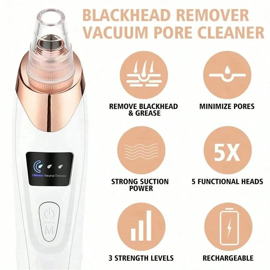 Electric Pore Cleaner & Blackhead Remover - Deep Cleansing Vacuum Device for Facial Care Face Skin Care Tools