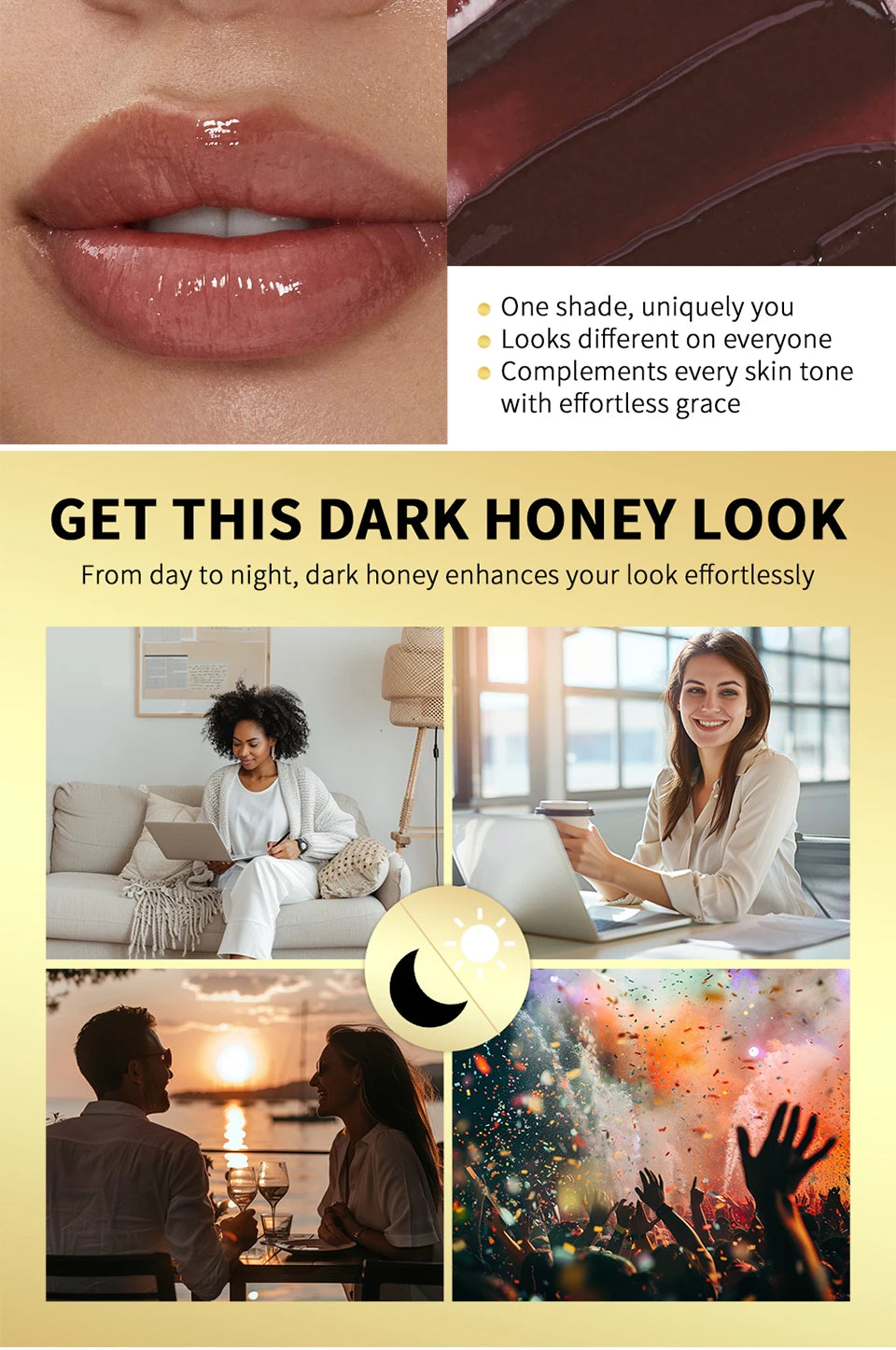 Black Honey Color-Shift Lip Balm – Moisturizing, Creamy, Natural Shine