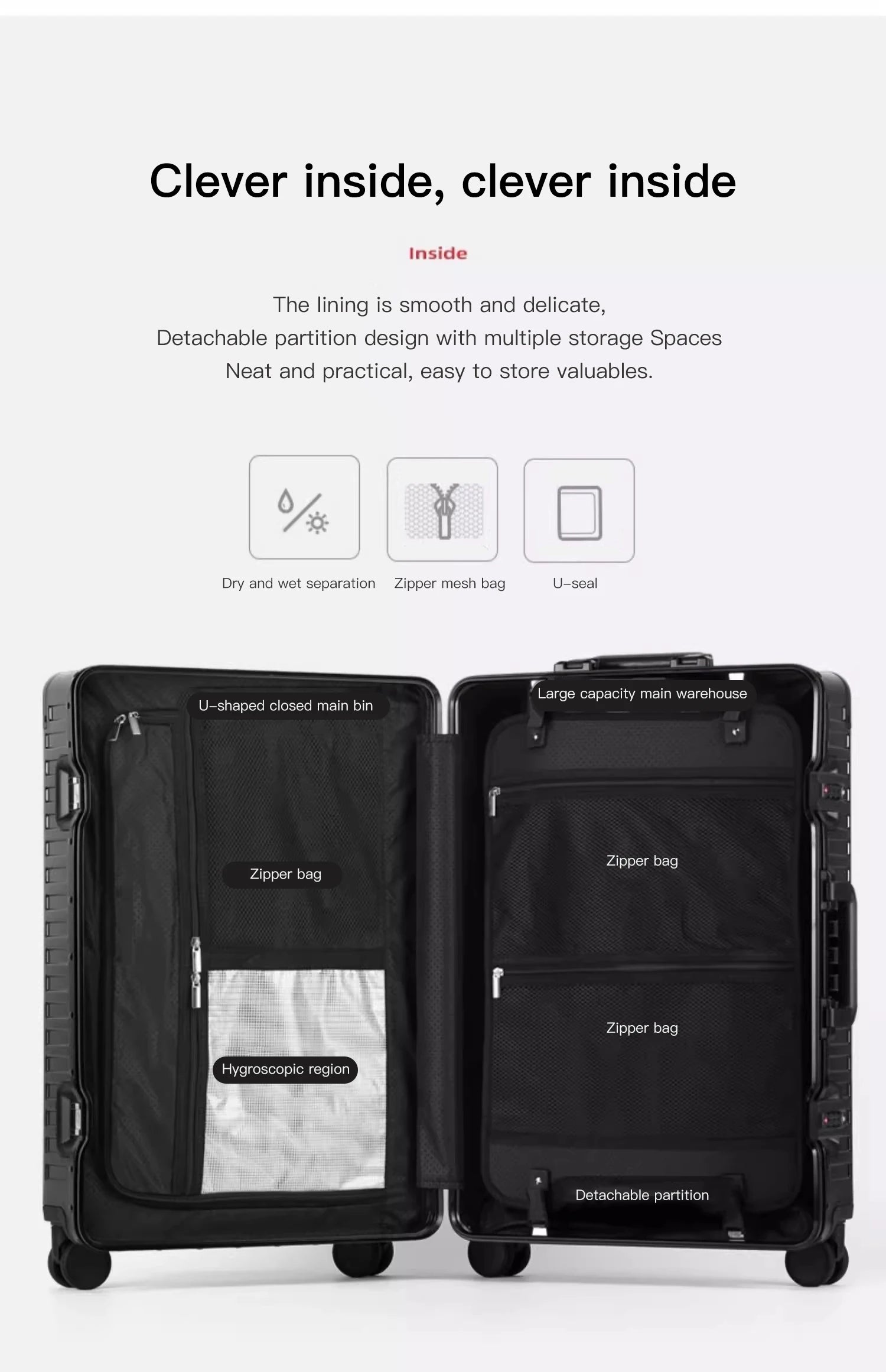 20"24"28" Inch Aluminum Trolley Suitcase Waterproof Metallic Cabin Luggage Trolly Bag With Wheels