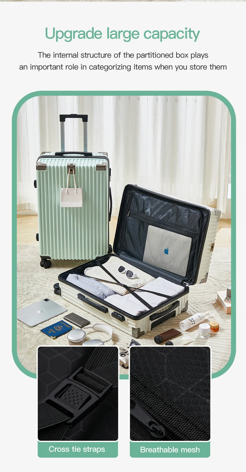Modern Carry on Trolley CaseCustom Large 20/22/24/26/28 Inch PC ABS Luggage with Combination Lock Wholesale Prices Suitcase