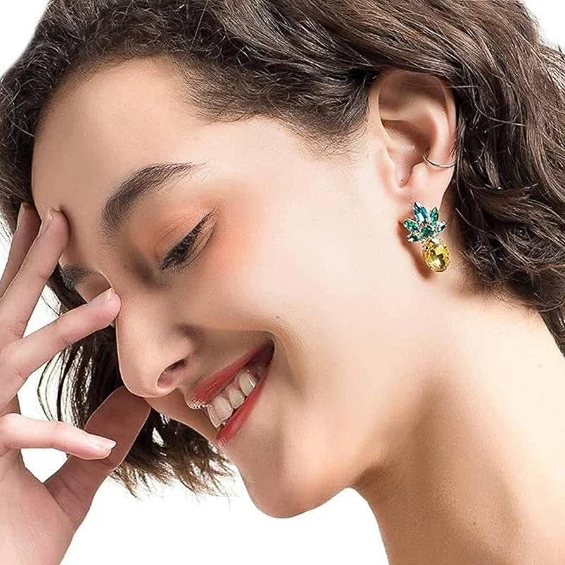 Colorful Pineapple Drop Earrings | Fun Acrylic Fruit Jewelry for Women & Girls