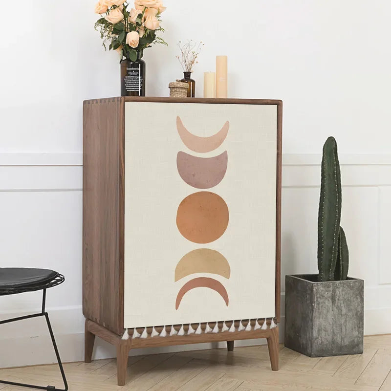 Nordic Style Plant Ins Cabinet Short Curtains Punch-free Half-curtain Dust Cover for Shoe Shelf Kitchen Storage Shelf Curtains