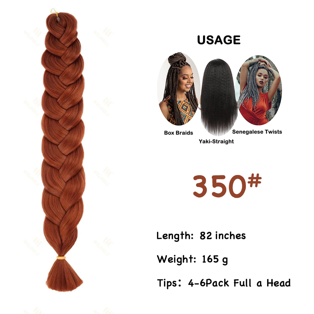 Wigundle Jumbo Braiding Hair Extension 82Inch High Temperature Synthetic Braid For Women Twist Box Braids Crochet Hair