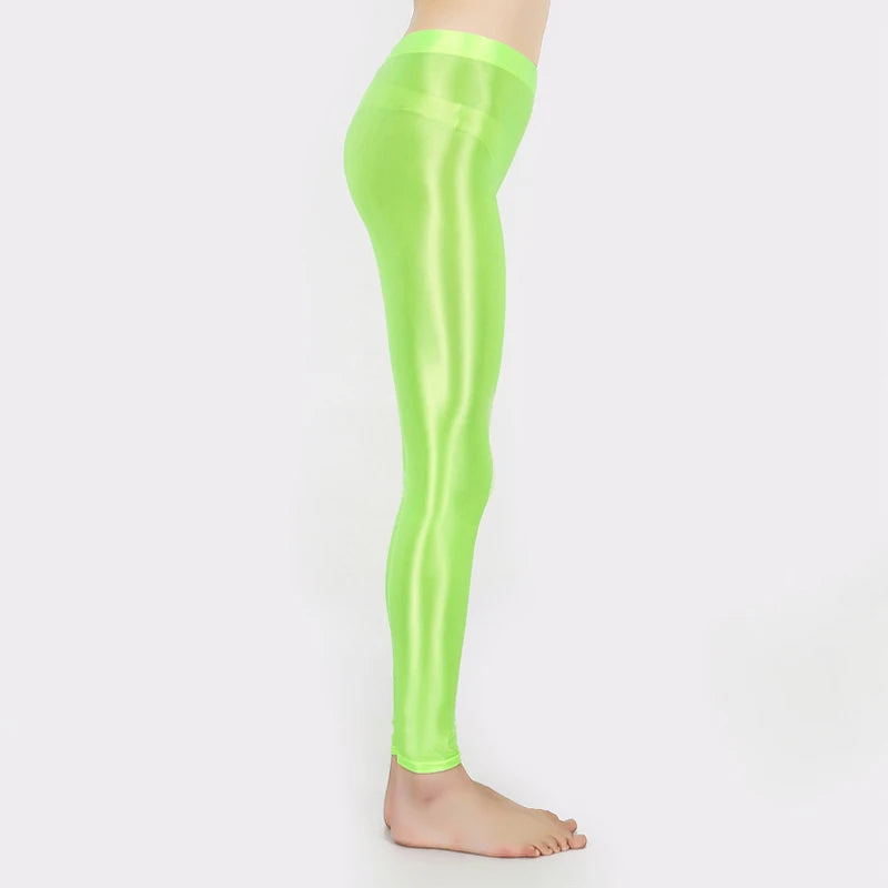 GlossFit™ Satin Shiny Leggings — High-Waist Slim Glossy Yoga Pants for Women