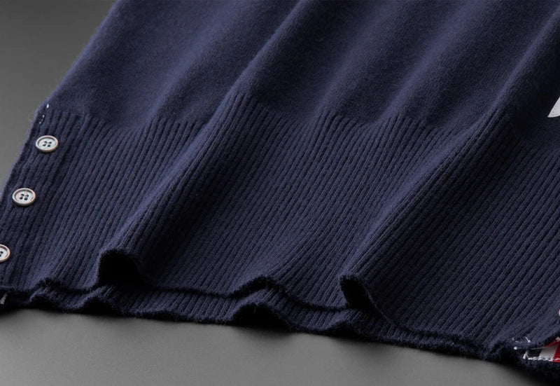 High end luxury brand sweater men personality trend ribbon striped round neck Knitwear autumn and winter Korean casual pullover