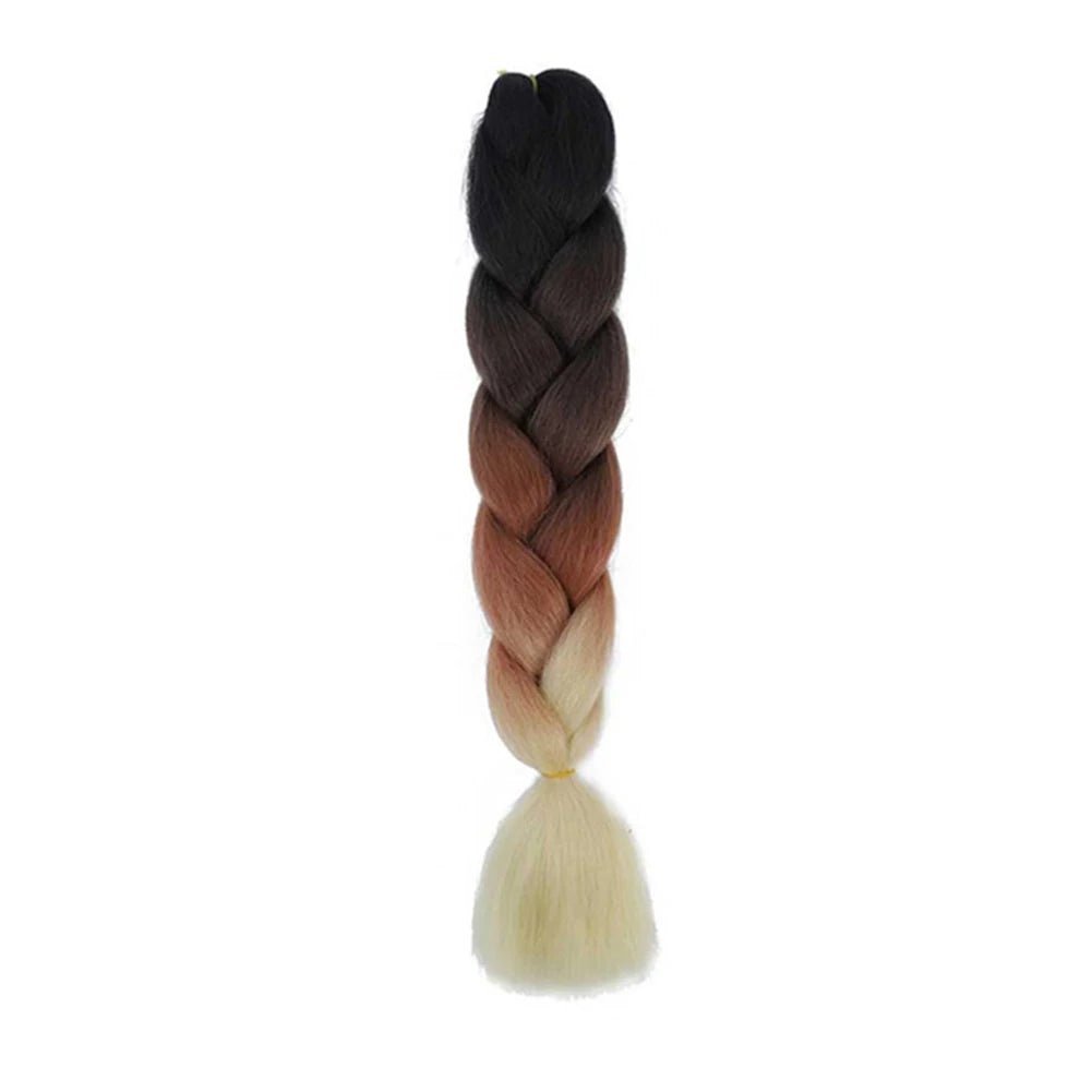 Jumbo Braids Extensions — 24" Synthetic Kanekalon Yaki Straight (Afro Ombre Piano Color)
