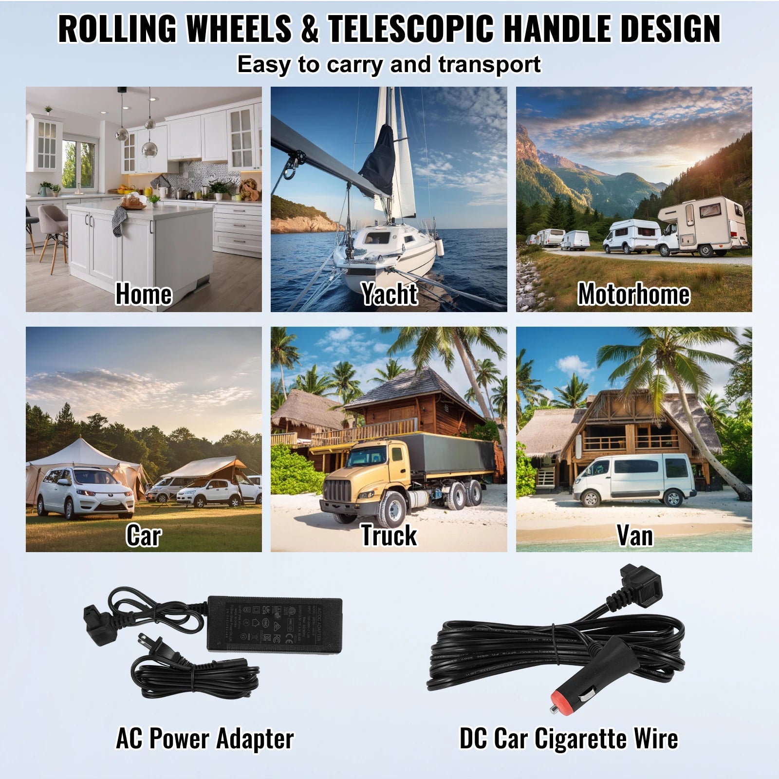 SucceBuy Car Refrigerator 12 Volt Car Refrigerator Fridge Single Zone Portable Freezer  and Handle -4℉-68℉ 12/24V DC and Cooler