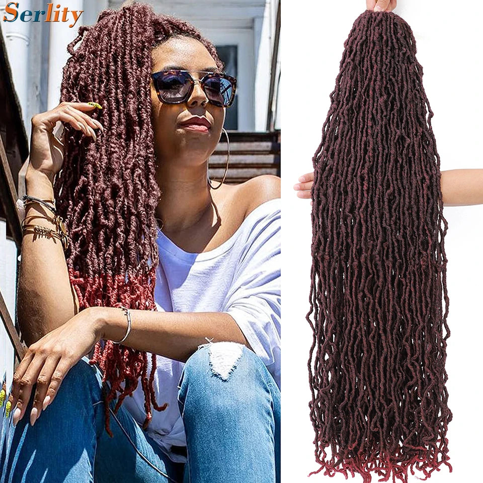 Serlity Faux Locs Extensions — 36"/24"/18" Soft Goddess Dreadlocks Crochet Hair