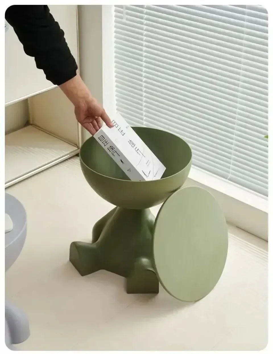 Cream Coffee Table Sofa Bed Side Table Modern Simple Home Accessories Living Room Decor Creative Flat Head Plastic Round Tables