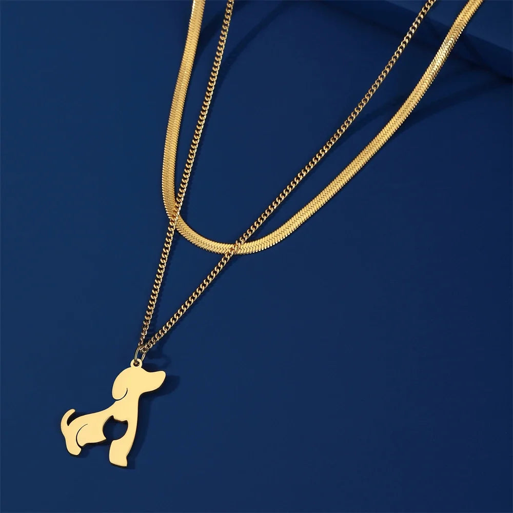 Skyrim Cat & Dog Pendant Necklace — Stainless Steel Animal Charm Jewelry