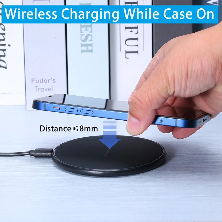 VIKEFON 30W Fast Wireless Charger Pad (Type-C, LED Indicator)