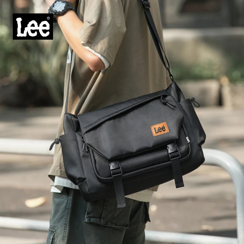LEE Fashion Waterproof Large Crossbody Shoulder Bag Women Male Flip Laptop Messenger Bag Teenagers College Satchel School Bag