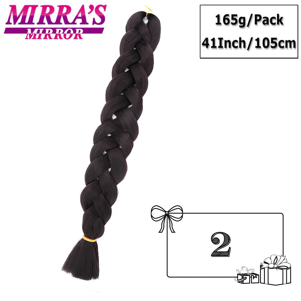 Synthetic Long Jumbo Braids Hair 82 Inch Pure Braiding Hair Extensions Afro Fake Hair High Temperature Fiber Box Braid