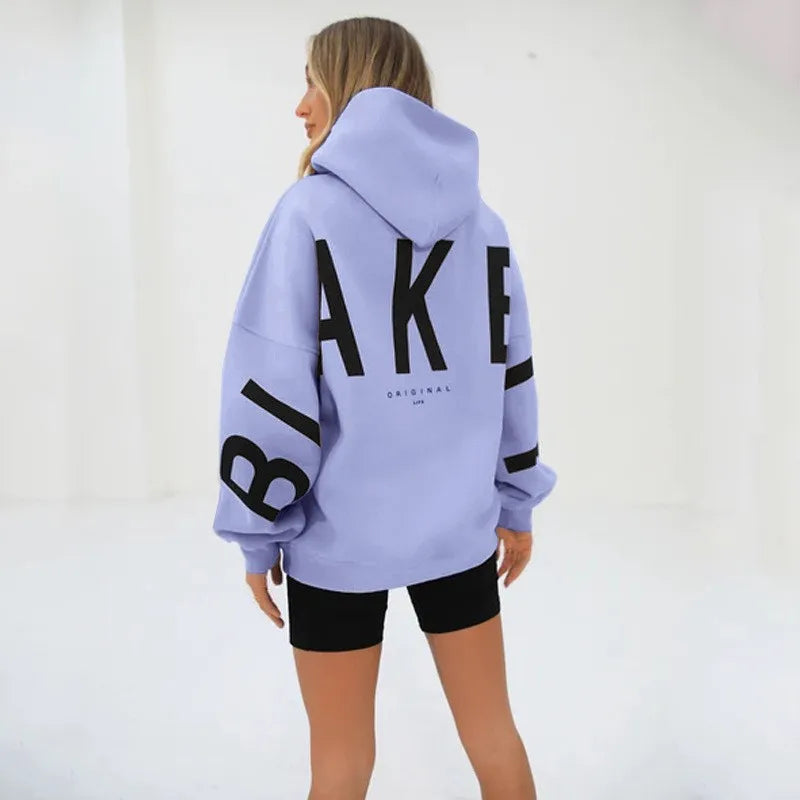 Women’s Printed Pullover Hoodie – Cozy Long Sleeve Sweatshirt