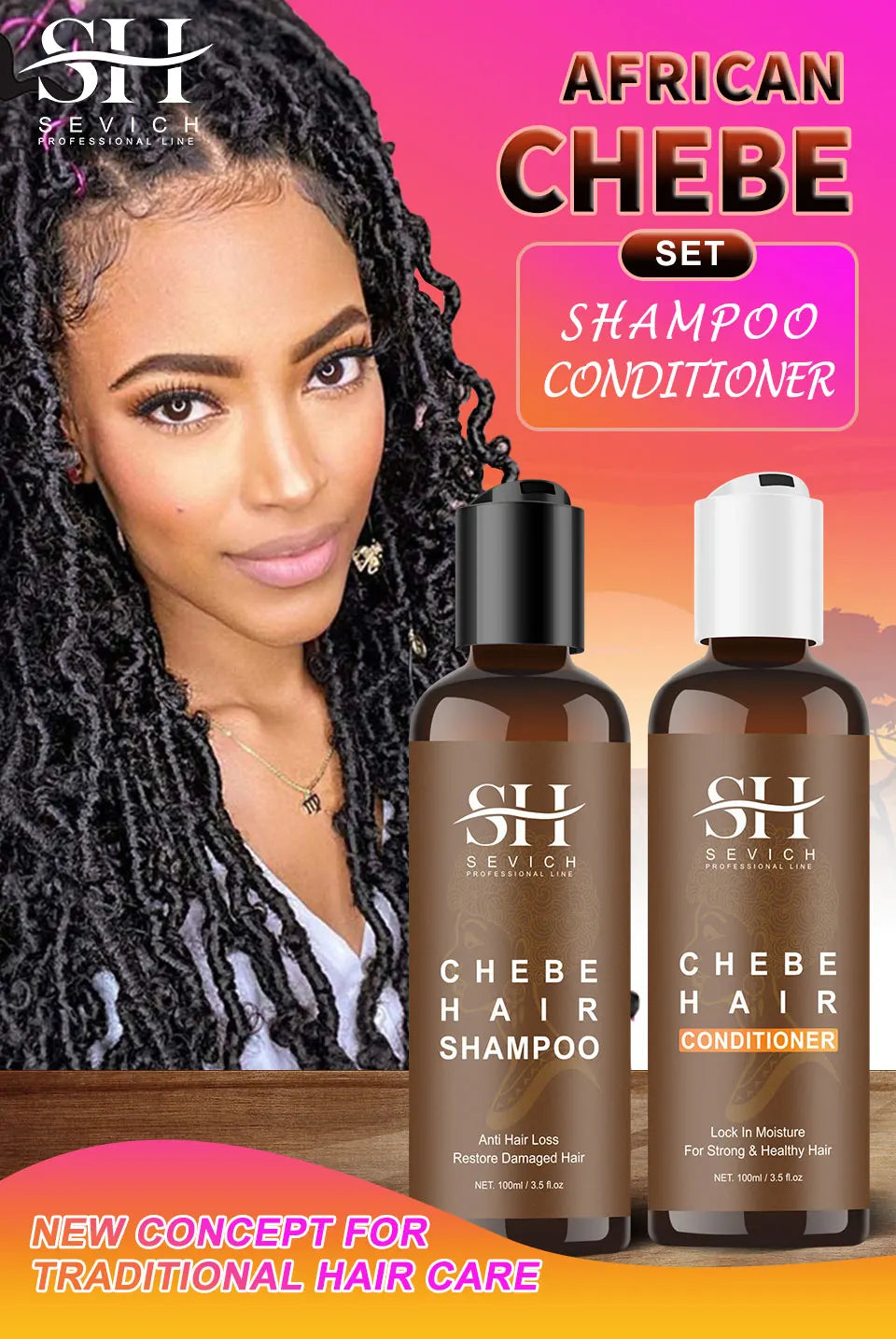Africa Chad 100% Chebe Powder Women Traction Alopecia Treatment Oil Natural Crazy Hair Regrowth Anti Hair Break Get Rid Of Wig