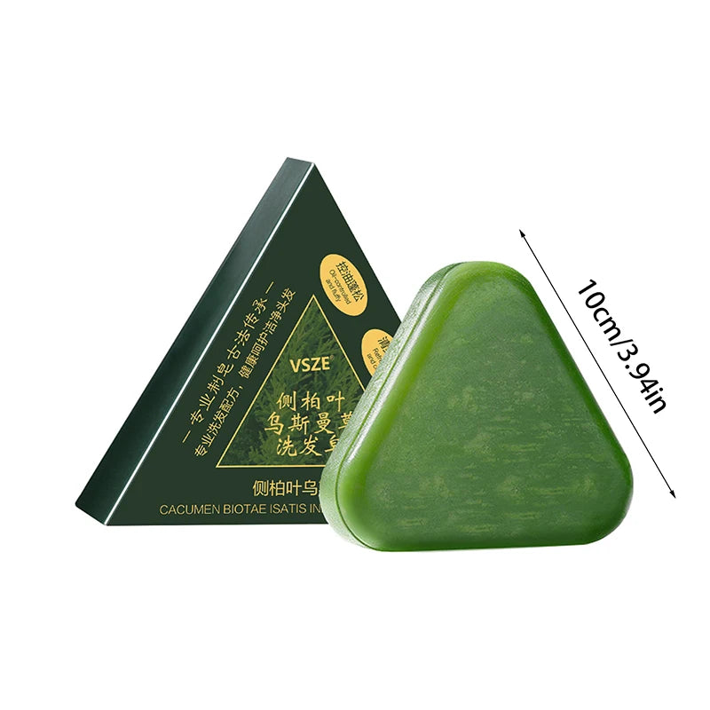 Natural Herbal Shampoo Soap Usman Grass & Platycladus Handmade Soap Hair Nourishing Oil Control Refreshing Fluffy And Soothing