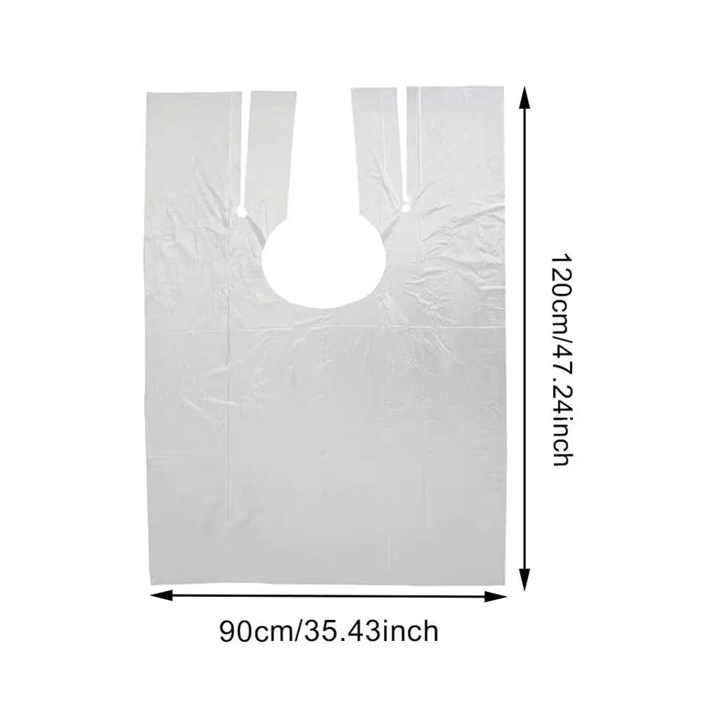 100 Disposable Hair Coloring Barber Cloth Long Barber Wai Cloth Perm Hair Salon Haircut Wai Hairdressing Cape Shawl Pe Apron