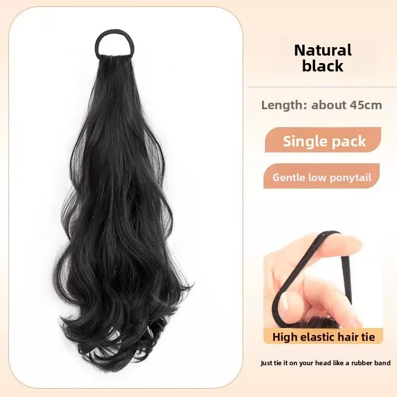 Vitality Synthetic Wig Ponytail Long Wavy Ponytail Hair With High Elasticity Rubber Band Heat Resistant Hairpiece For Daily Use