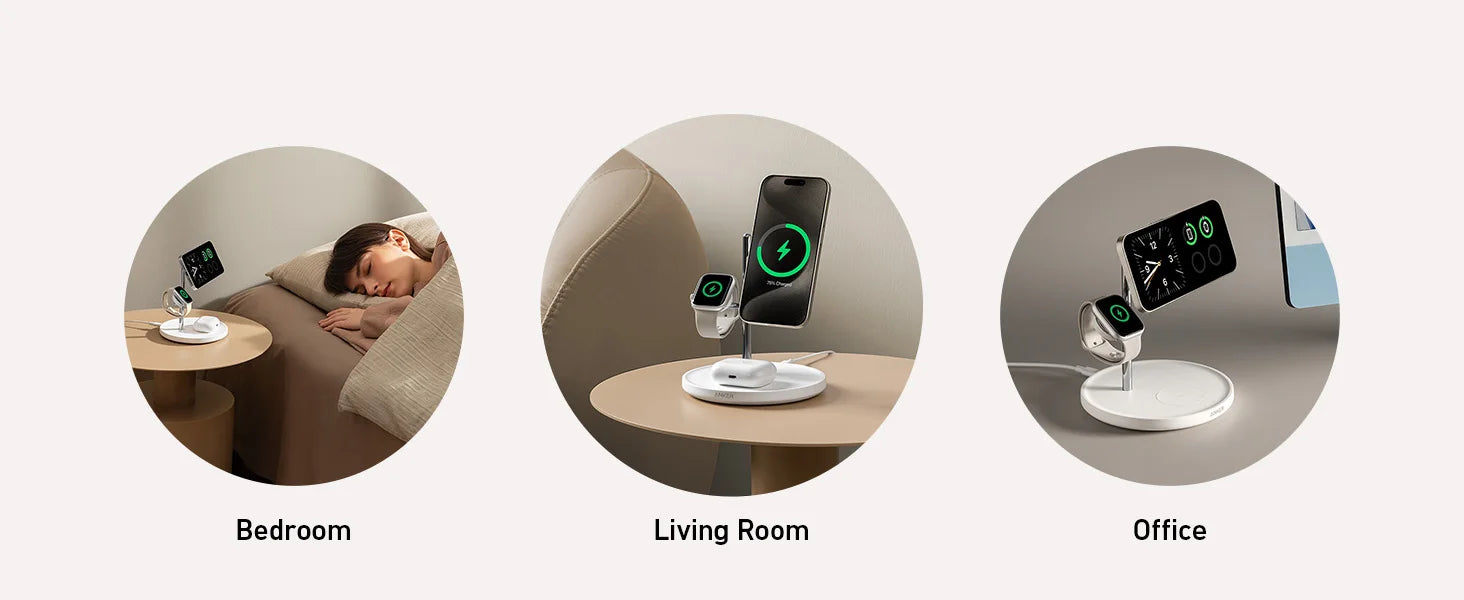 Anker MagGo Wireless Charging Station (3-in-1 Stand, A25M3)