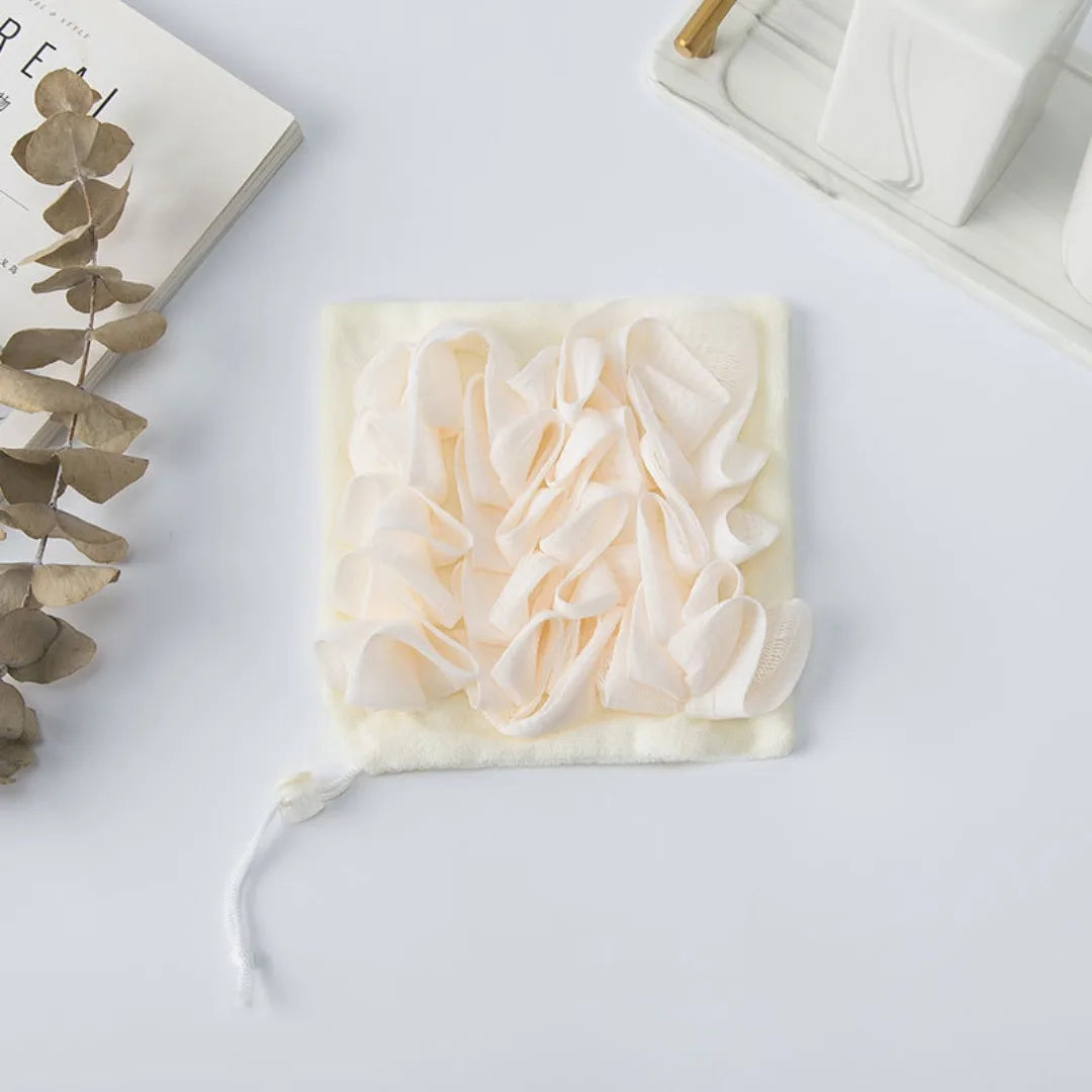 2-In-1 Bath Ball Towel Loofah With Drawstring Closure For Soap Soft Exfoliating Mesh Shower Sponge Body Skin Care Bathing Tools