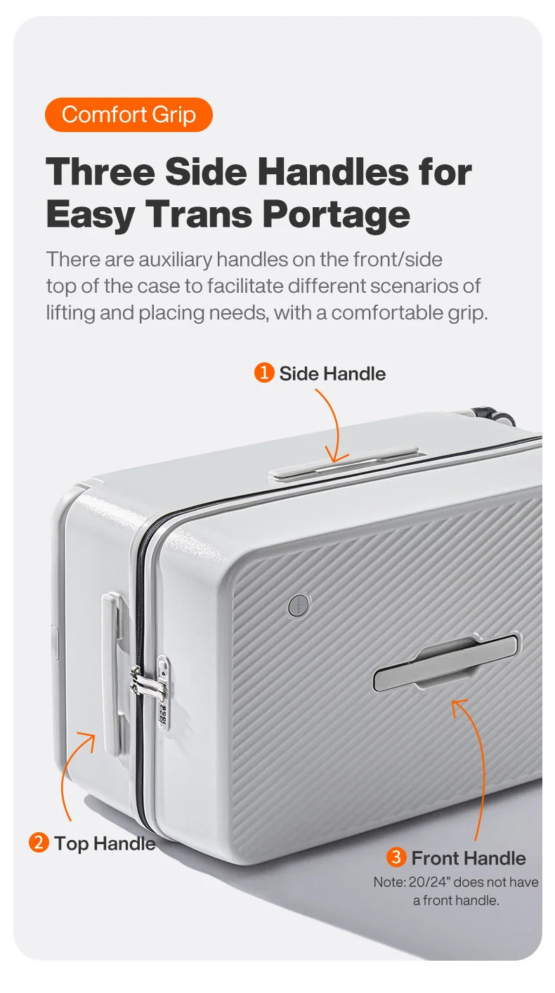 Mixi Large-Capacity Suitcase Trolley Case 26inch Checked in Hardside Rolling Wheels Luggage Wide Handle Travel Suitcases Trunk