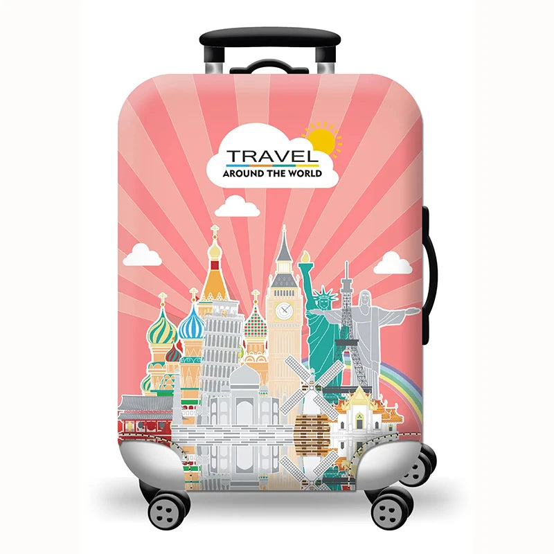 Hot Thick Elastic World Luggage Protective Cover Zipper Suit for 18-32 Inch Bag Suitcase Covers Trolley Cover Travel Accessories