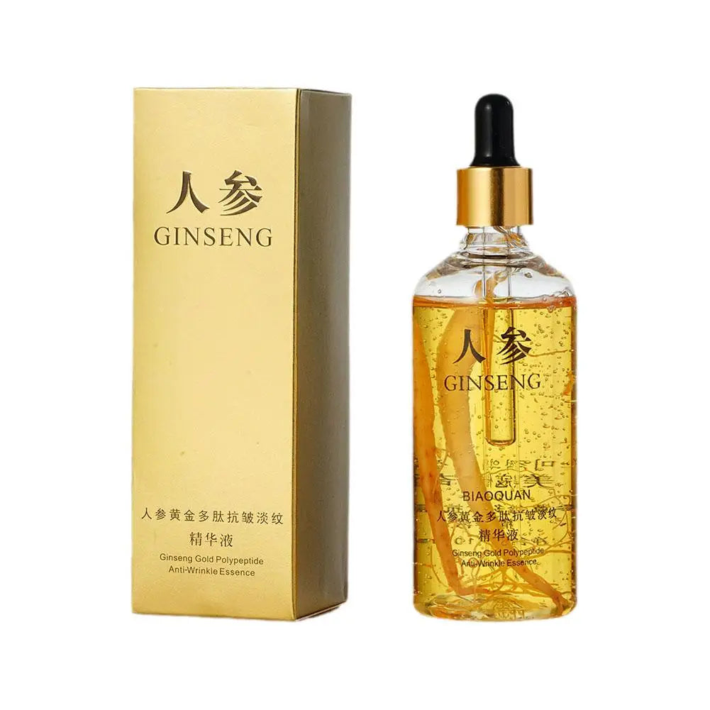 100mlGold Ginseng Face Essence Polypeptide Lightening Skin Moisturizing Facial Serum Smoothing Skin Care Products Deep Hydration