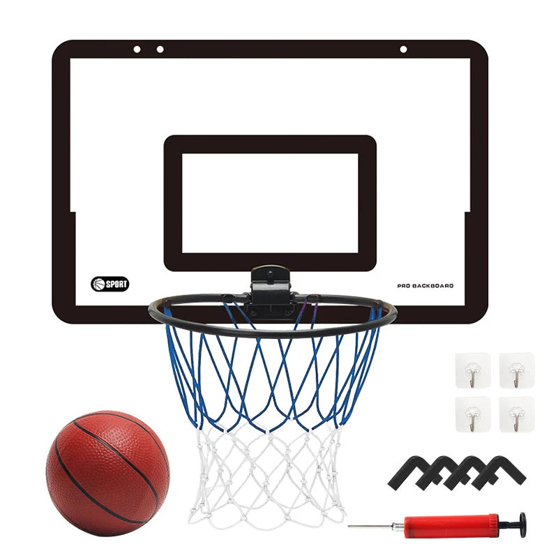 Children's wall mounted silent non porous foldable basketball stand indoor and outdoor activity basketball stand with basketball
