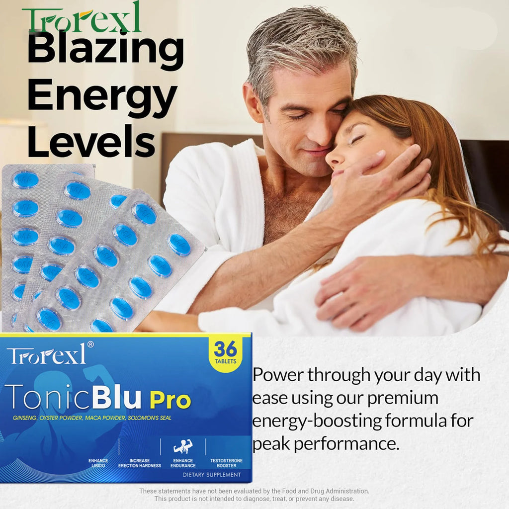 HABUMAMA Trorexl-TonicBlu Pro – High-Purity Blue Pills for Natural Male Endurance & Vitality (36 Count)