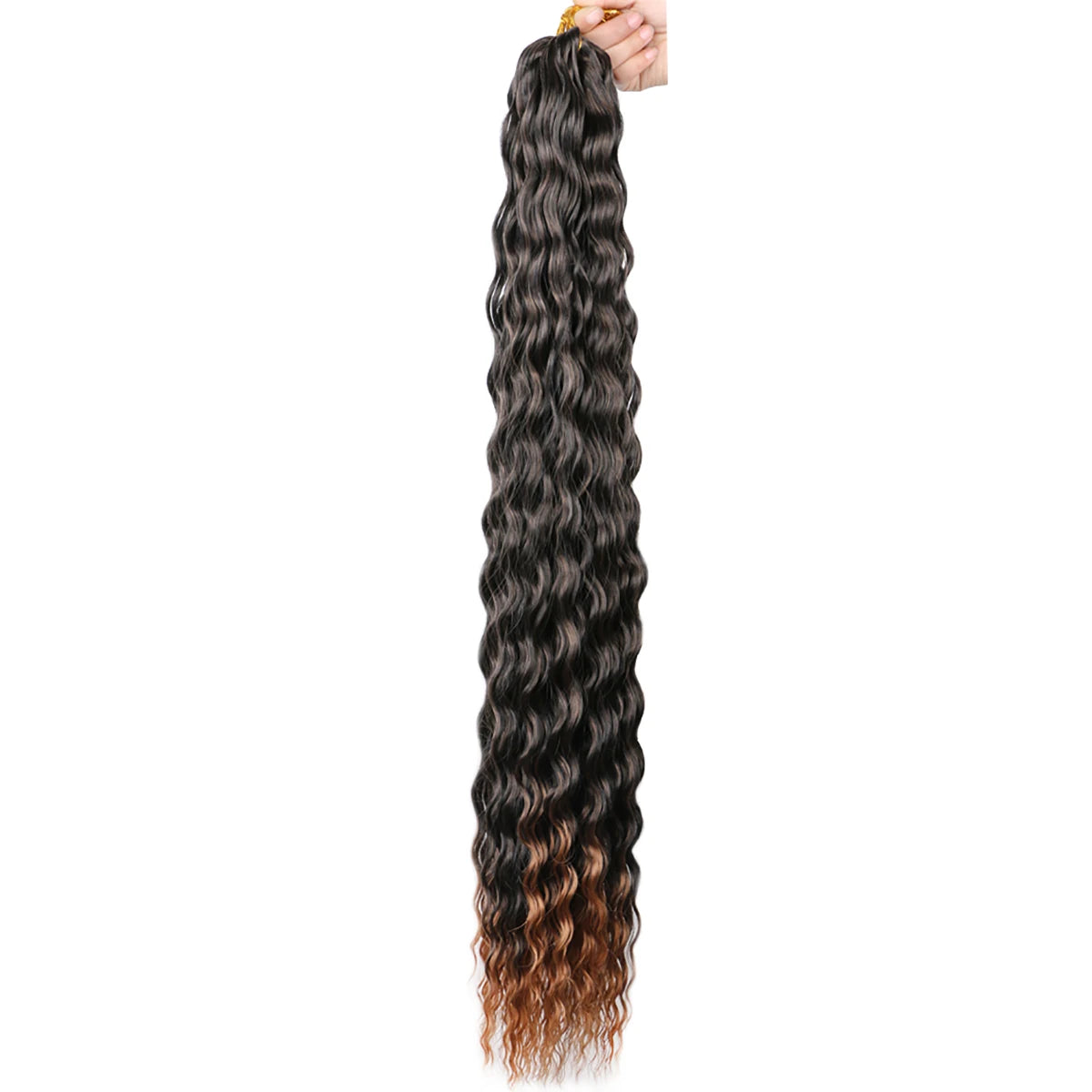32 Inch Synthetic Pre Stretched Deep Wave Crochet Hair Yaki Ombre Braiding Hair High Temperature Fiber Extensions for Women