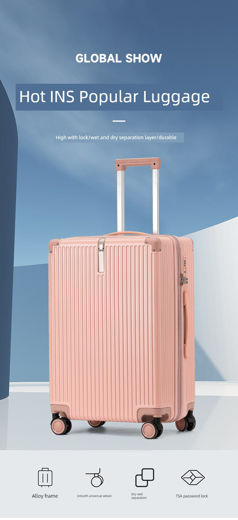 Extra Large Zipper Luggage with Extended Riot Control