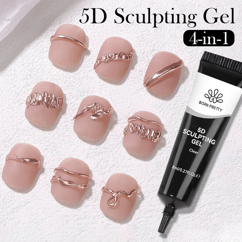 BORN PRETTY 5D Sculpting Nail Gel (8ml) – Emboss & Carve 3D Designs