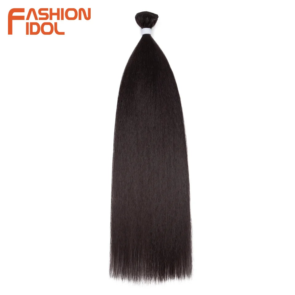 Bone Straight Hair Extensions Ombre Blonde Hair Bundles Super Long Hair Synthetic 24 Inch Straight Hair Full to End FASHION IDOL